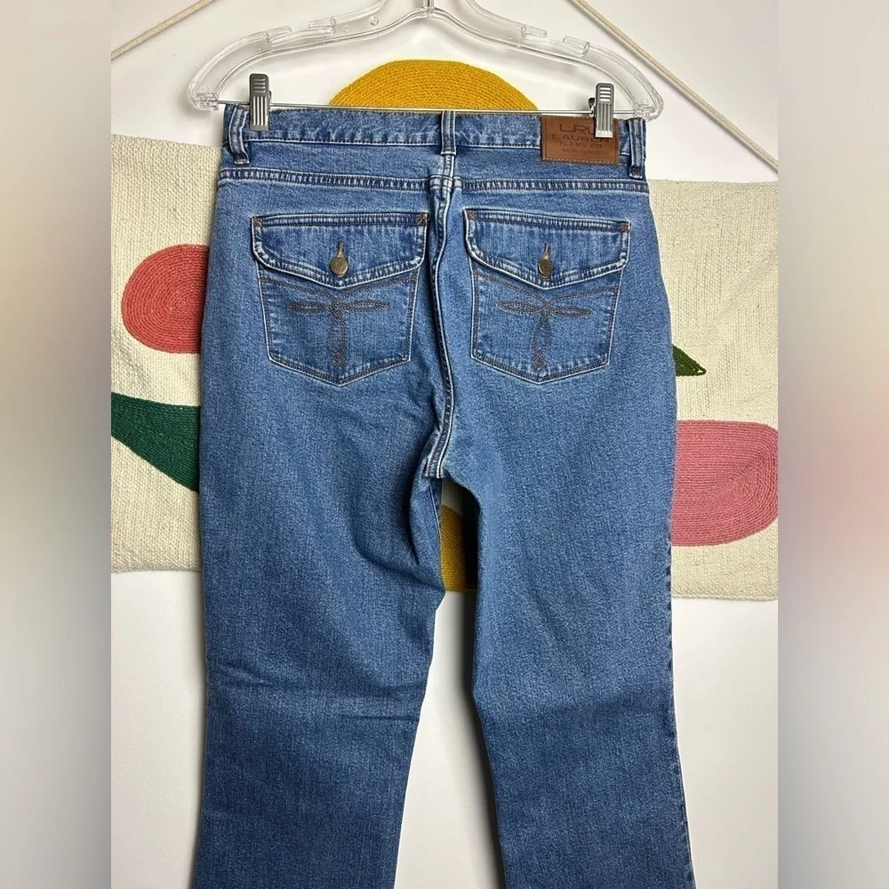 Lauren Ralph Lauren vintage Y2K wide leg blue jeans‎ stretchy size 4